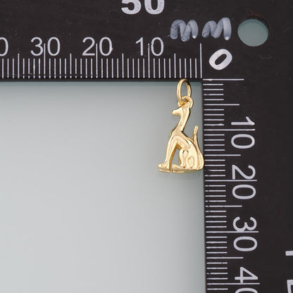 Gold Dog Charms,18K Gold Filled Dog Pendant,Cute Dog Charm Bracelet Necklace for DIY Jewelry Making Supply