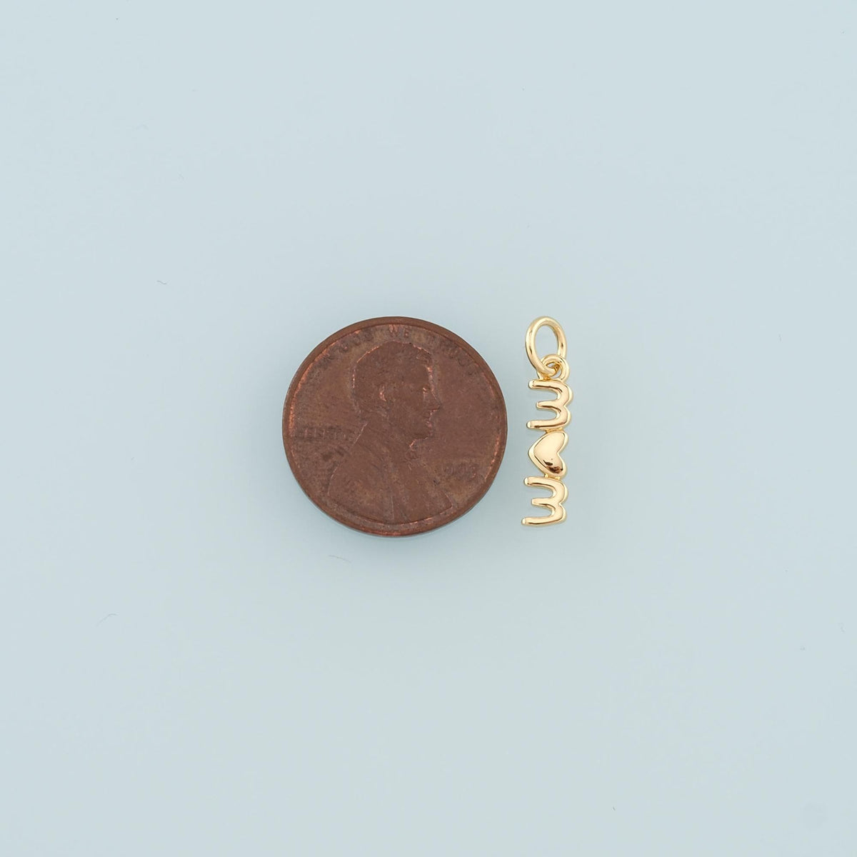 18K Gold Filled Mom Pendant,Mom Charm Bracelet Necklace for DIY Jewelry Making Supply