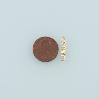 18K Gold Filled Mom Pendant,Mom Charm Bracelet Necklace for DIY Jewelry Making Supply