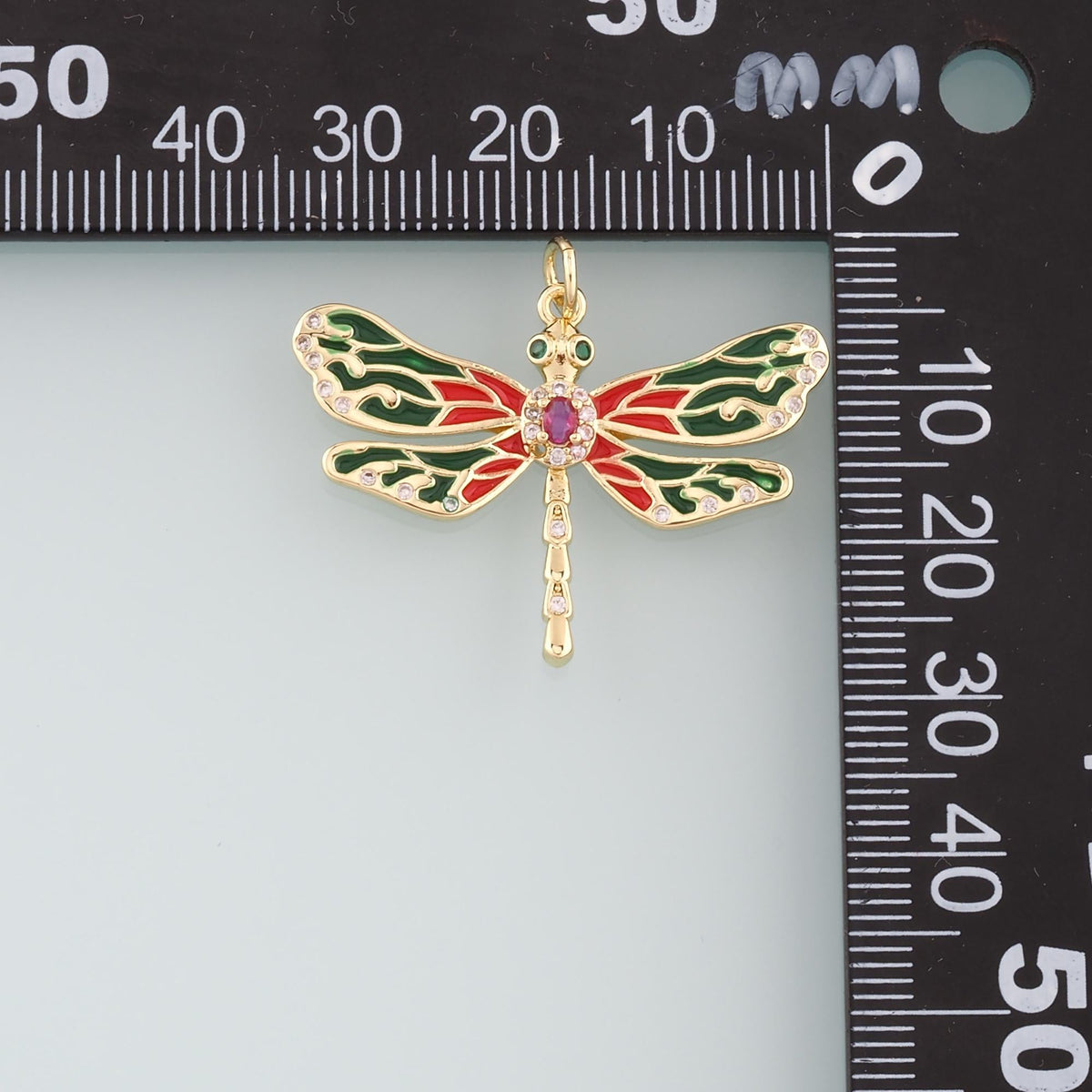 Gold Dragonfly Charms,18K Gold Filled Dragonfly Pendant,Enamel Dragonfly Charm Bracelet Necklace for DIY Jewelry Making Suppl
