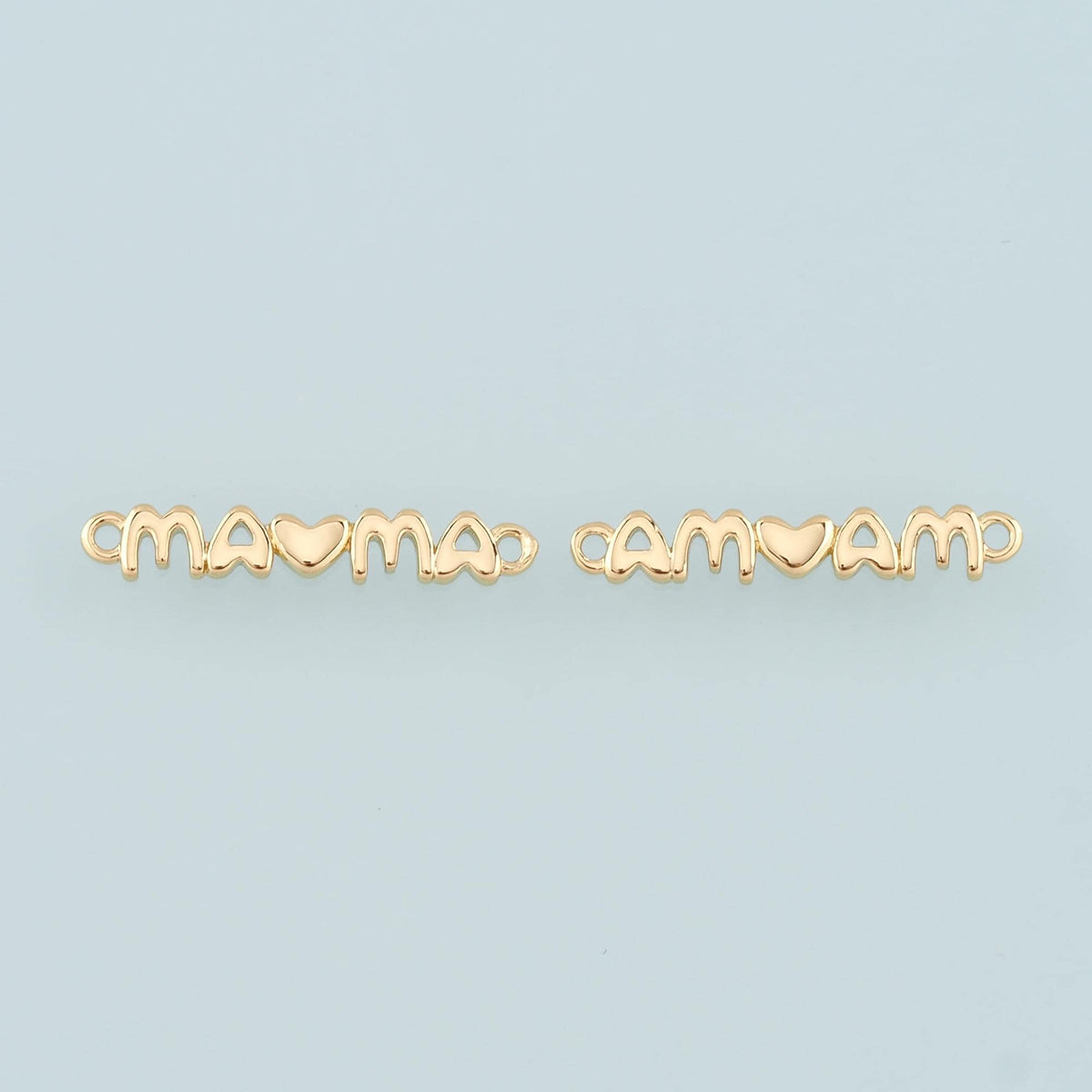 18K Gold Filled Mama Connector,Mama Charm Bracelet Necklace for DIY Jewelry Making Supply