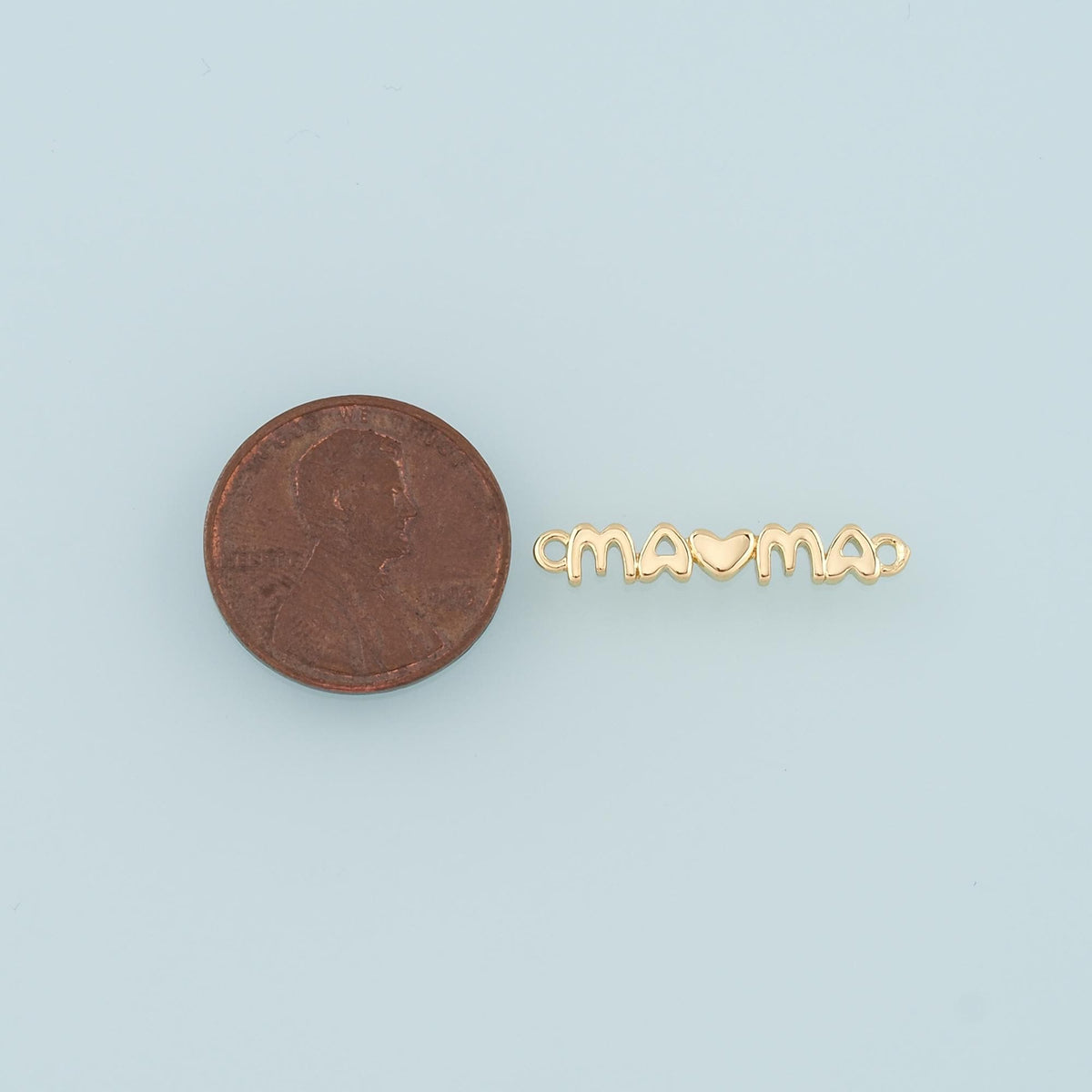 18K Gold Filled Mama Connector,Mama Charm Bracelet Necklace for DIY Jewelry Making Supply