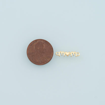 18K Gold Filled Mom Connector,Mom Charm Bracelet Necklace for DIY Jewelry Making Supply
