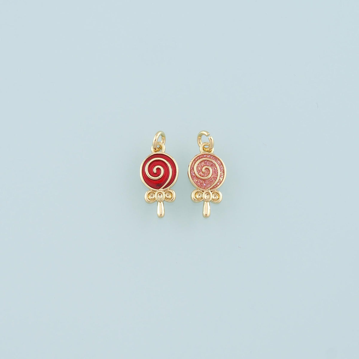 18K Gold Filled Enamel Charm Pendant for Jewelry Making