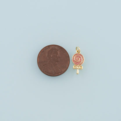 18K Gold Filled Enamel Charm Pendant for Jewelry Making