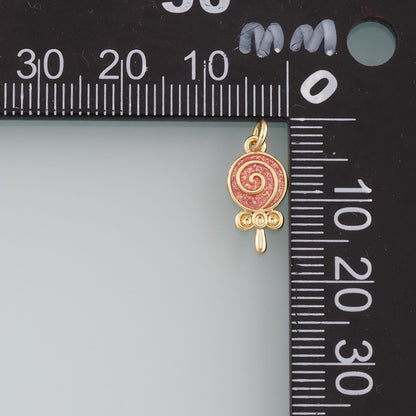 18K Gold Filled Enamel Charm Pendant for Jewelry Making