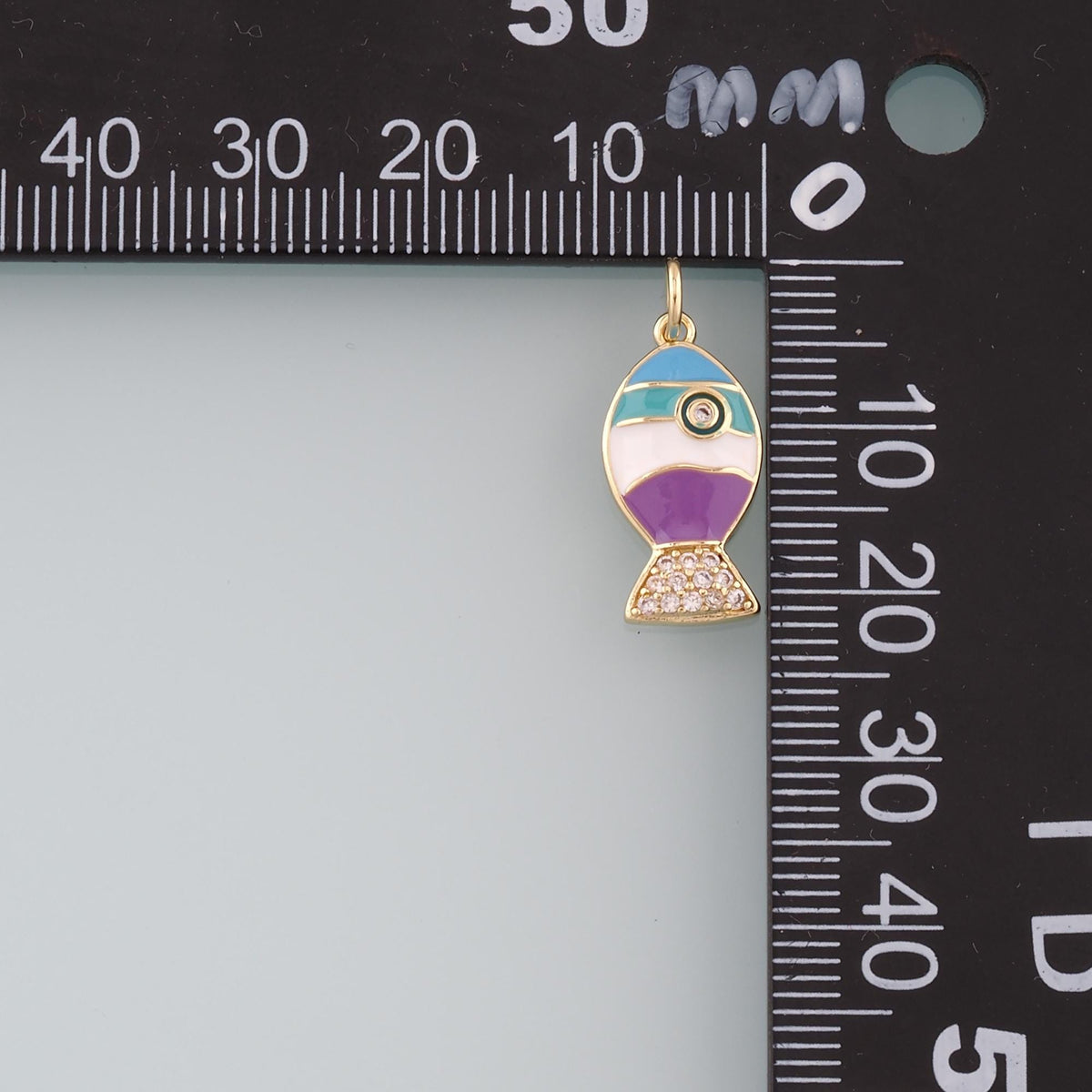 Gold Fish Charms,18K Gold Filled Enamel Fish Pendant,Cute Fish Charm Bracelet Necklace for DIY Jewelry Making Supply