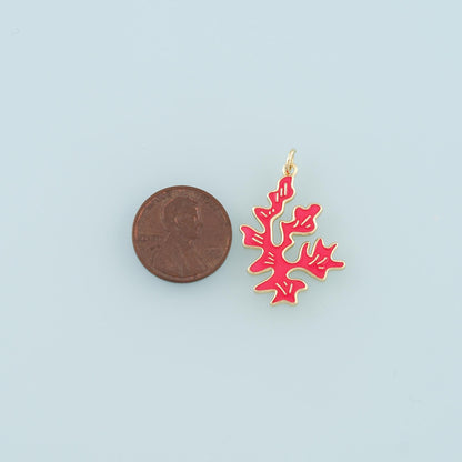 18K Gold Filled Hand Enamel Charm Pendant for Jewelry Making