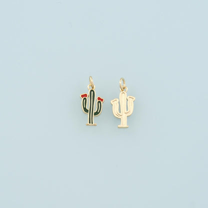 18K Gold Filled Hand Enamel Charm Pendant for Jewelry Making