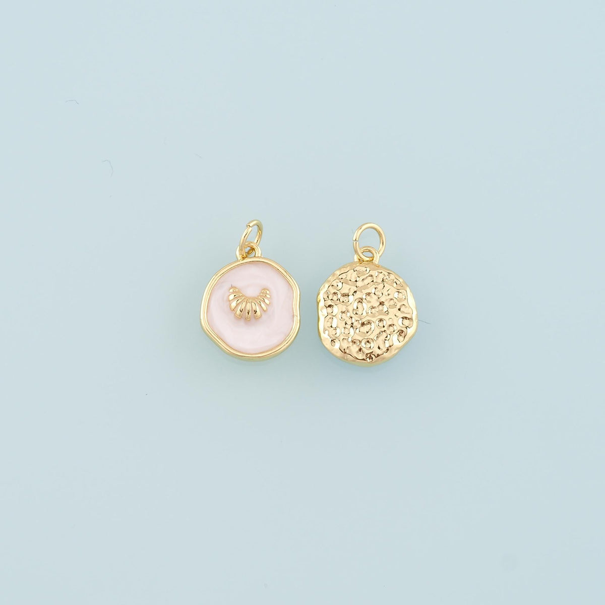 18K Gold Filled Croissant Pendant,Enamel Croissant Charm Bracelet Necklace for DIY Jewelry Making Supply