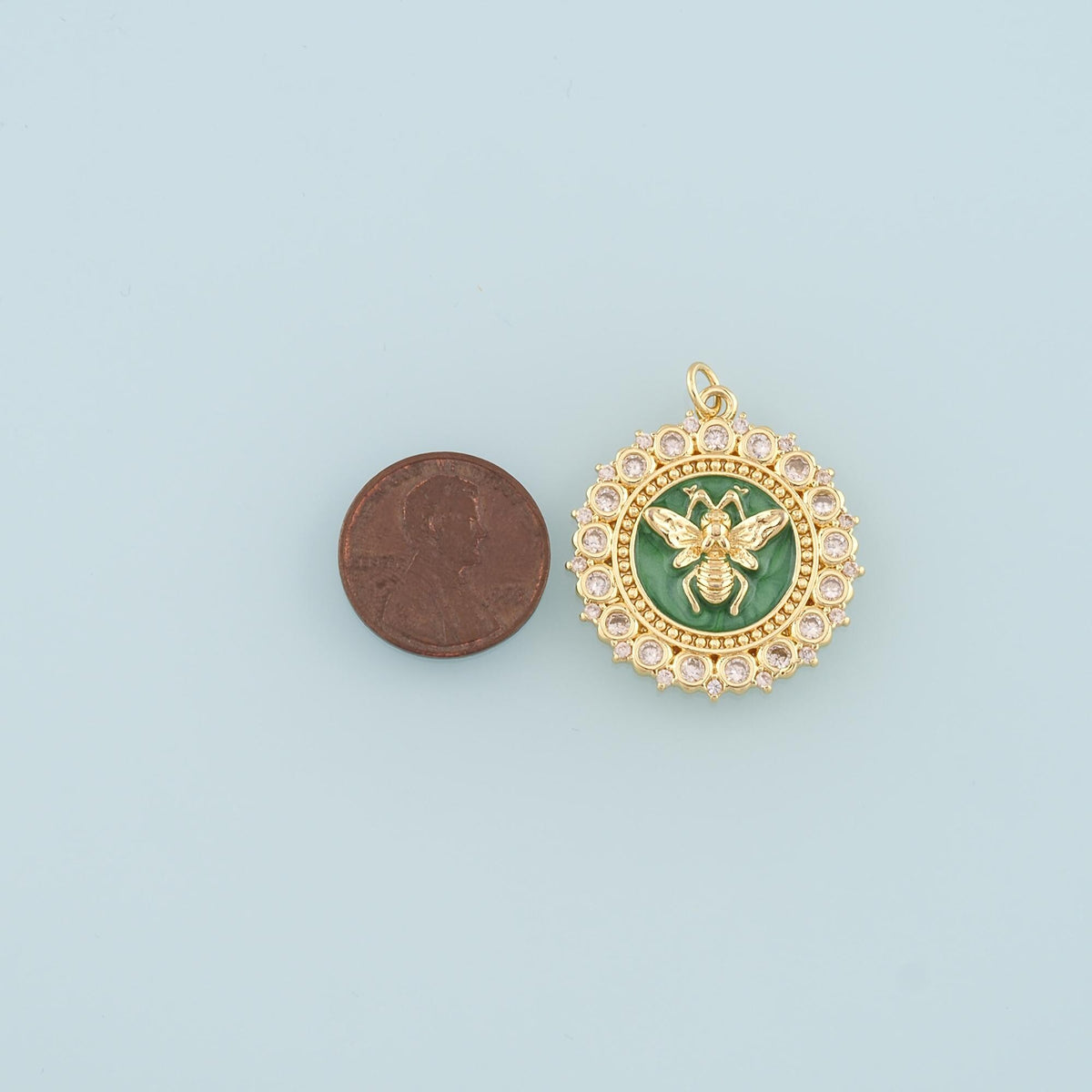 18K Gold Filled Bee Enamel Charm Pendant for Jewelry Making