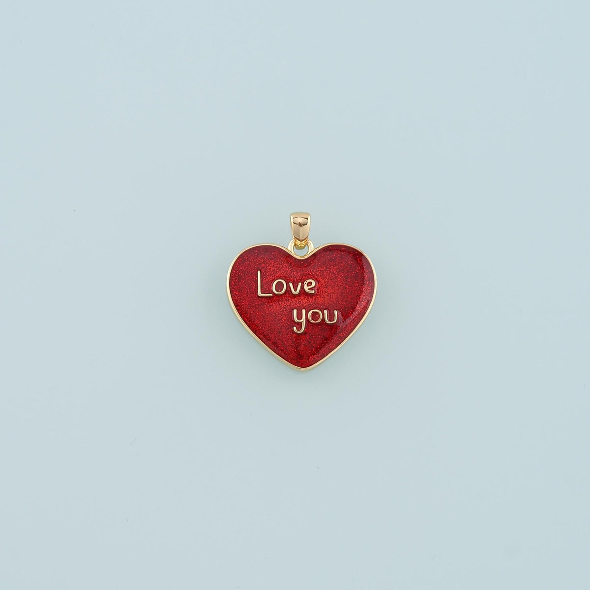 18K Gold Filled Enamel Heart Charm Pendant for Jewelry Making