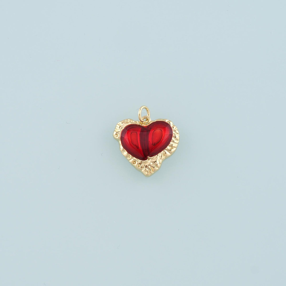 18K Gold Filled Heart Enamel Charm Pendant for Jewelry Making