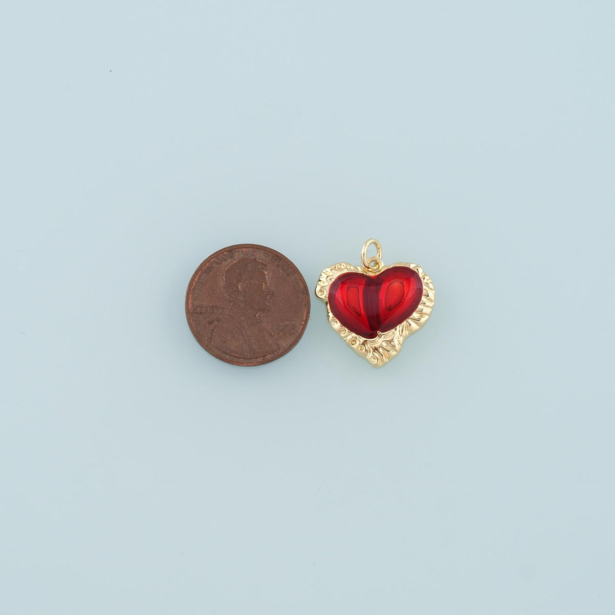 18K Gold Filled Heart Enamel Charm Pendant for Jewelry Making