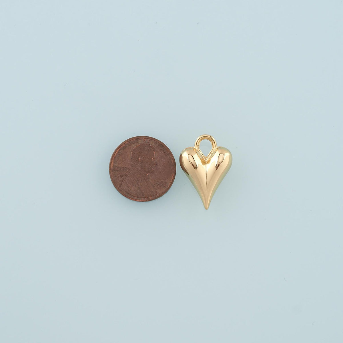 18K Gold Filled Heart Charm Pendant for Jewelry Making