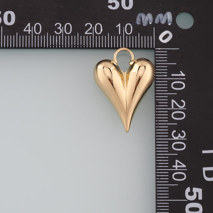 18K Gold Filled Heart Charm Pendant for Jewelry Making