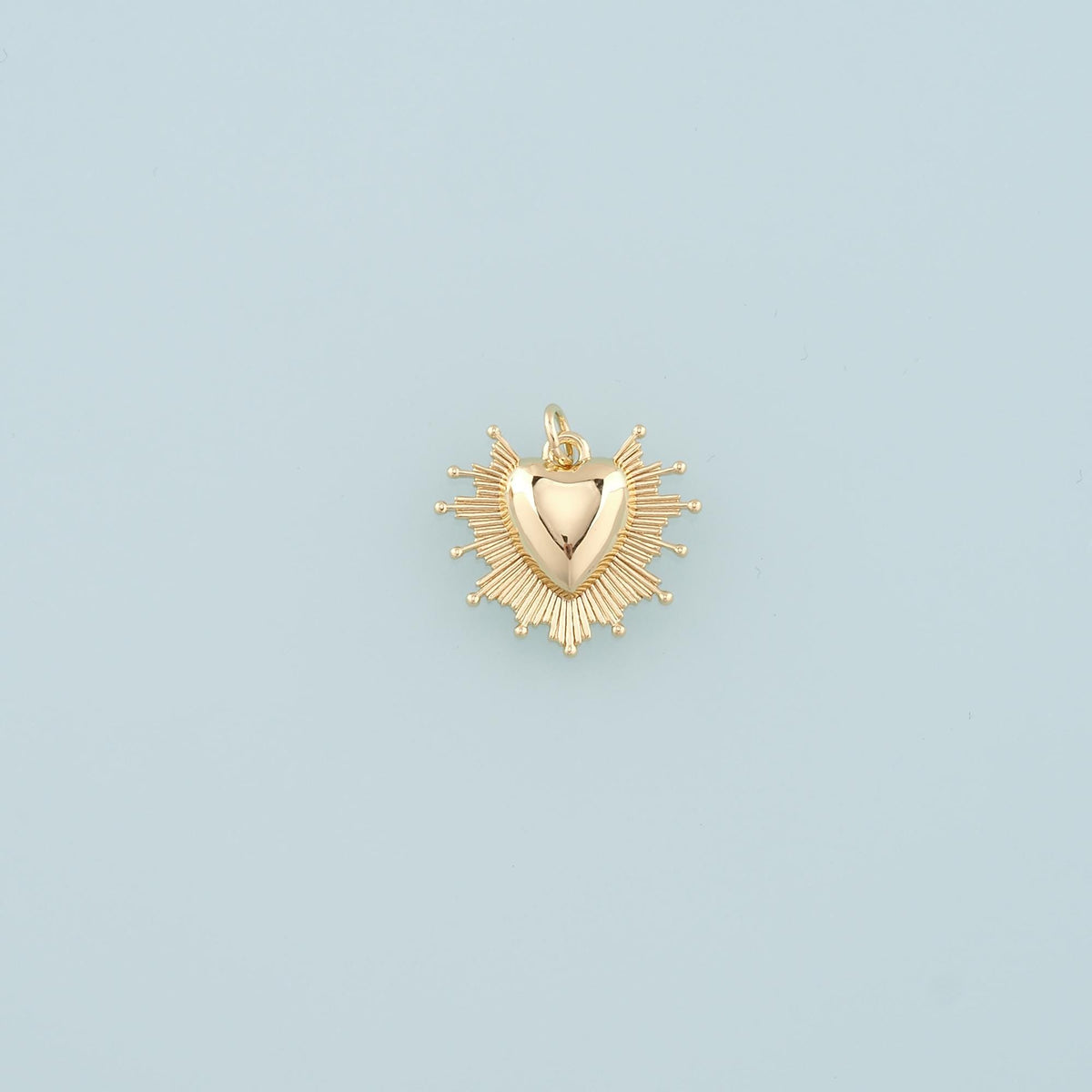 18K Gold Filled Heart Pendant,Dainty Heart Charm Bracelet Necklace for DIY Jewelry Making Supply
