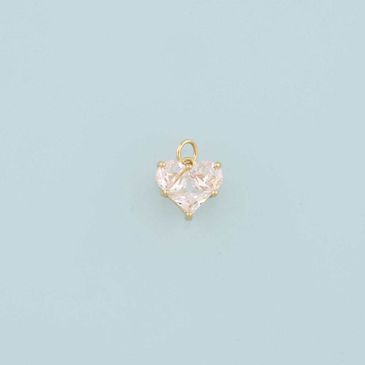 18K Gold Filled Heart Pendant,Dainty Heart Charm Bracelet Necklace for DIY Jewelry Making Supply