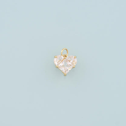 18K Gold Filled Heart Pendant,Dainty Heart Charm Bracelet Necklace for DIY Jewelry Making Supply
