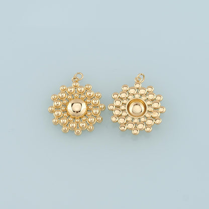 18K Gold Filled Round Pendant,Dainty Ball Charm Bracelet Necklace for DIY Jewelry Making Supply