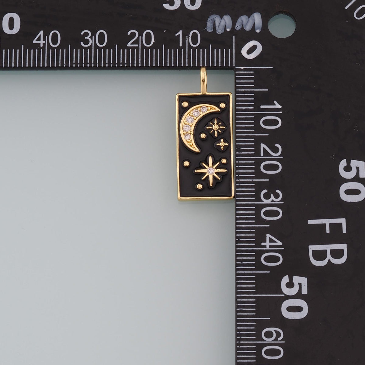 18K Gold Filled Star Moon Pendant,Enamel Celestial Charm Bracelet Necklace for DIY Jewelry Making Supply