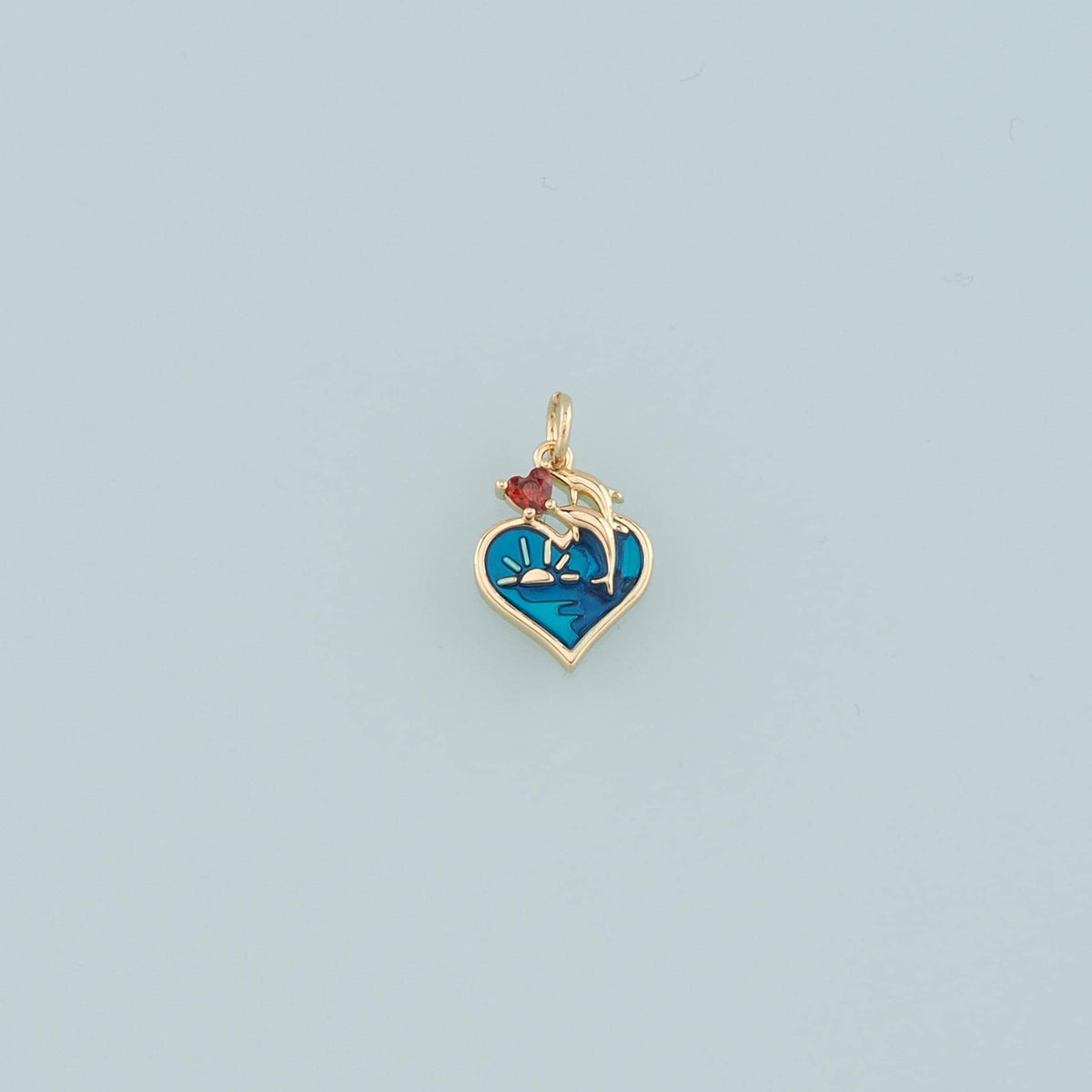18K Gold Filled Heart Enamel Charm Pendant for Jewelry Making