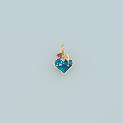 18K Gold Filled Heart Enamel Charm Pendant for Jewelry Making