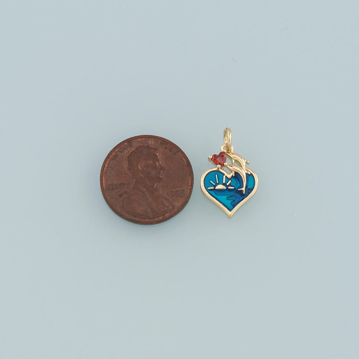 18K Gold Filled Heart Enamel Charm Pendant for Jewelry Making
