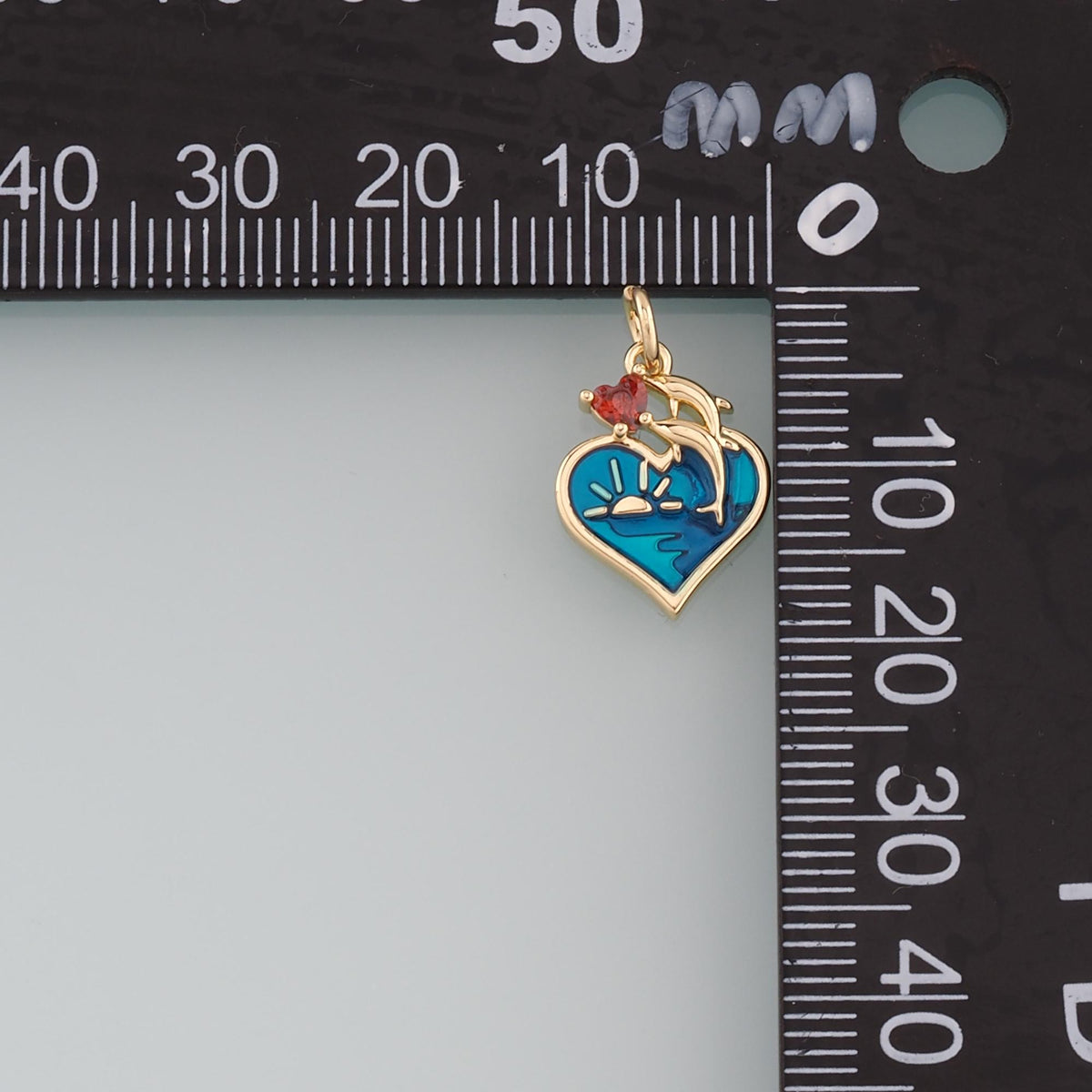 18K Gold Filled Heart Enamel Charm Pendant for Jewelry Making