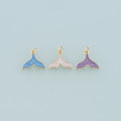 18K Gold Filled Hand Enamel Charm Pendant for Jewelry Making