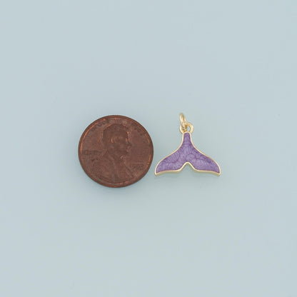 18K Gold Filled Hand Enamel Charm Pendant for Jewelry Making