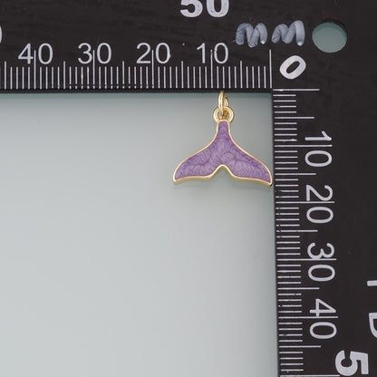 18K Gold Filled Hand Enamel Charm Pendant for Jewelry Making