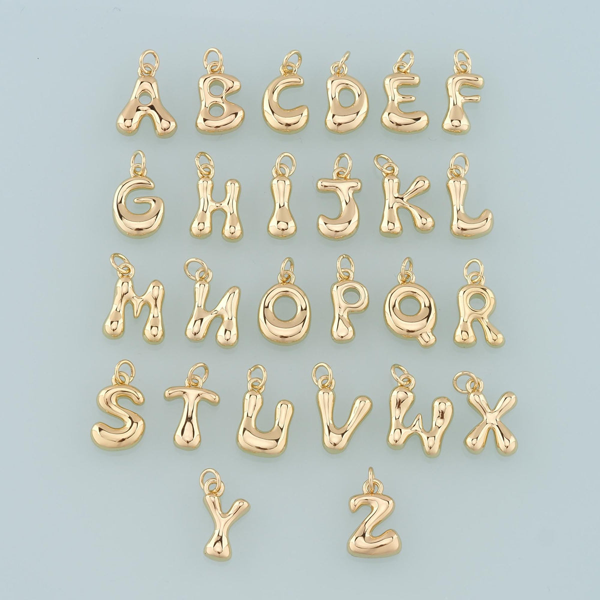 18K Gold Filled Letter Charm Pendant for Jewelry Making