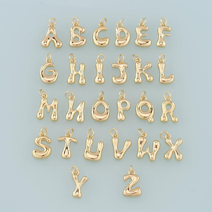 18K Gold Filled Letter Charm Pendant for Jewelry Making
