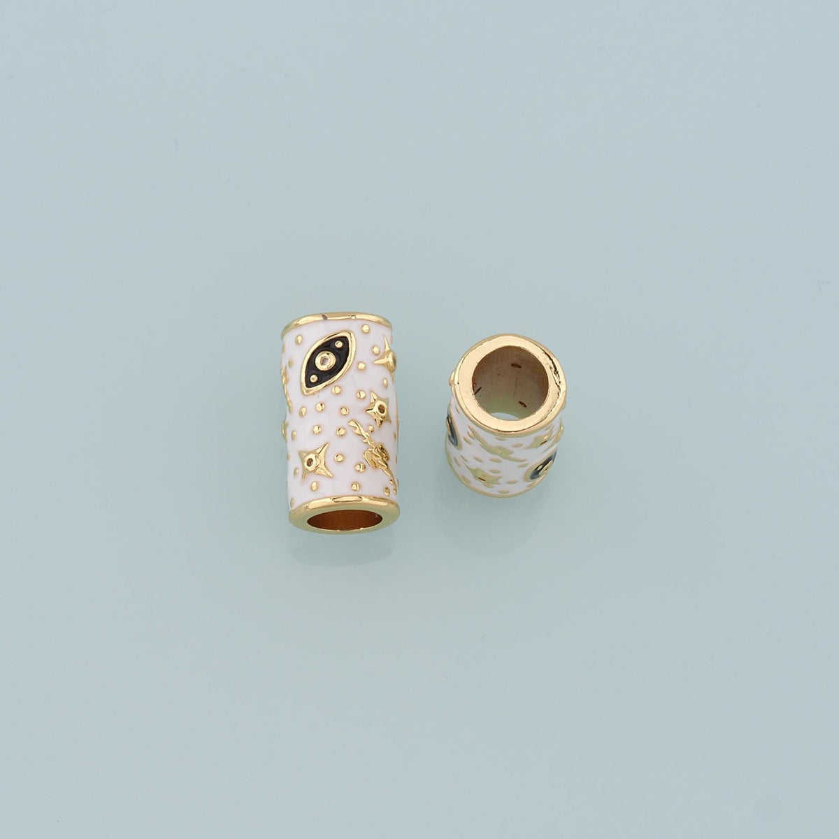 18K Gold Filled Evil Eye Spacer Beads for Jewelry Making