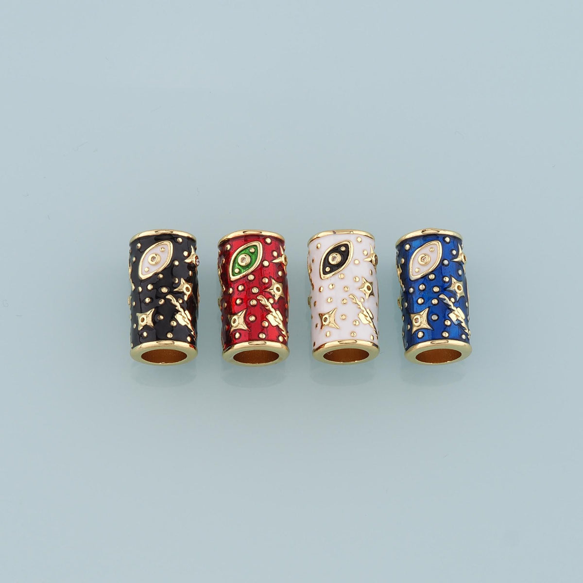 18K Gold Filled Evil Eye Spacer Beads for Jewelry Making
