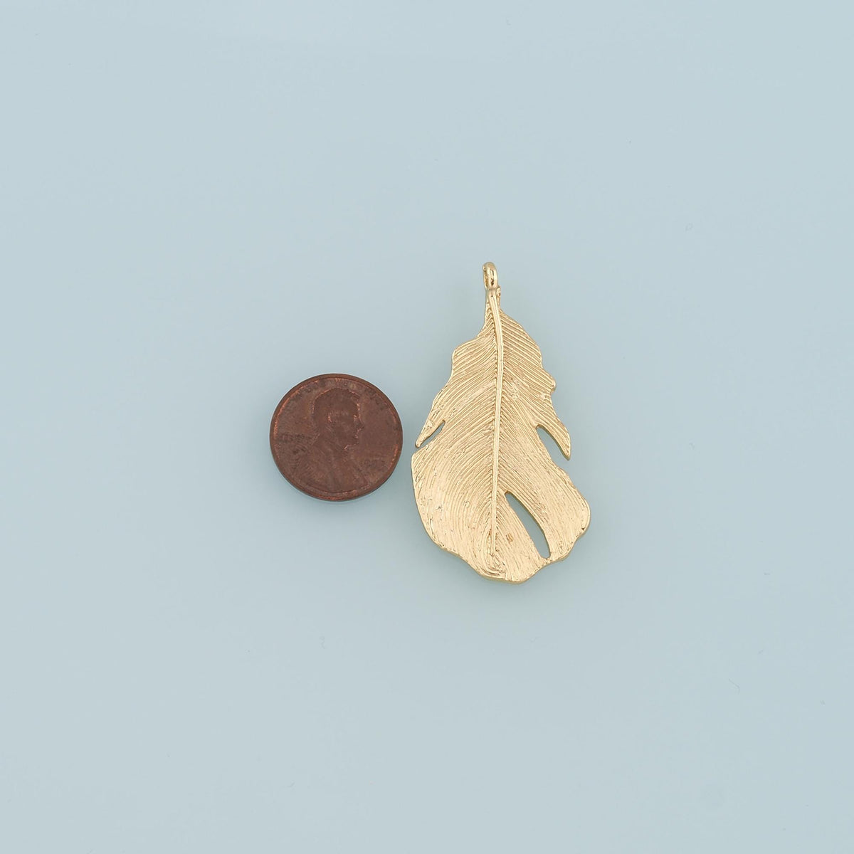 18K Gold Filled Leaf Pendant,Dainty Leaf Charm Bracelet Necklace for DIY Jewelry Making Supply