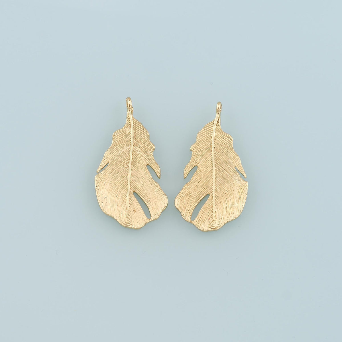 18K Gold Filled Leaf Pendant,Dainty Leaf Charm Bracelet Necklace for DIY Jewelry Making Supply