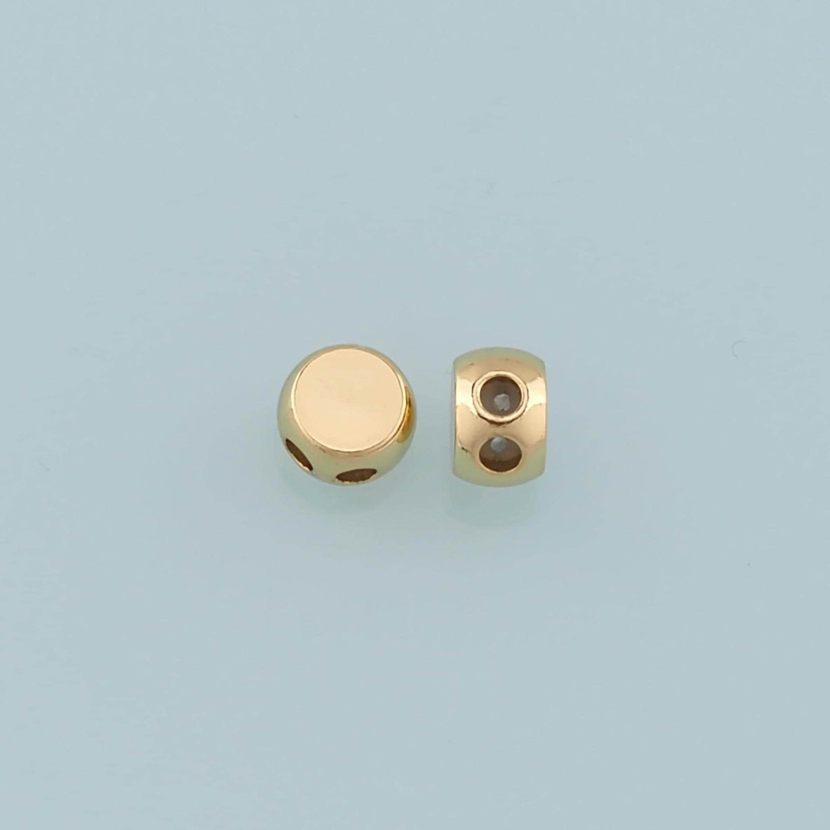 Gold Round Beads Charms,18K Gold Filled Round Flat Spacer beads Bracelet Necklace for DIY Jewelry Making Supply