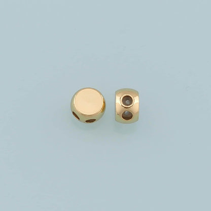 Gold Round Beads Charms,18K Gold Filled Round Flat Spacer beads Bracelet Necklace for DIY Jewelry Making Supply