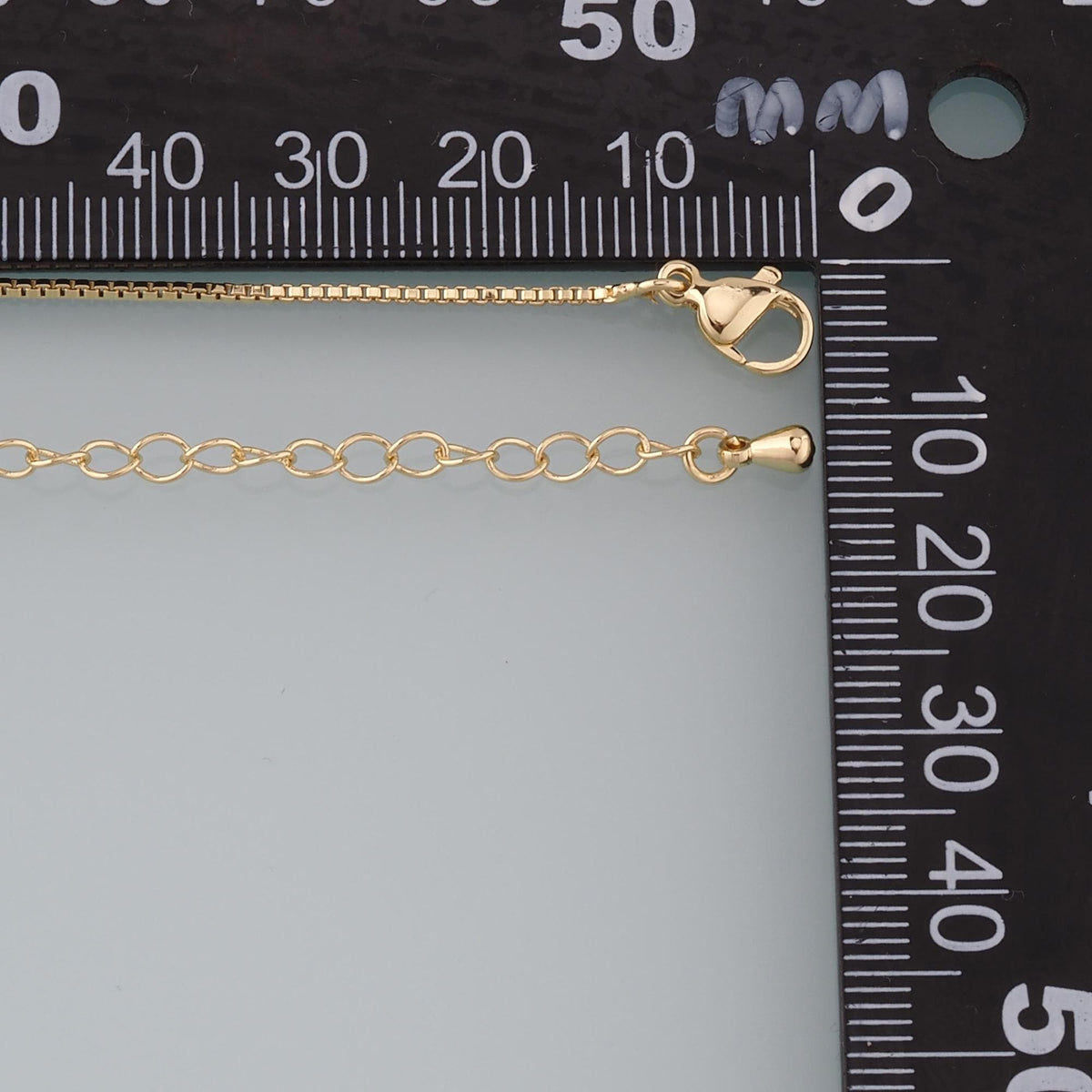Gold Box Chain,18K Gold Filled Box for Necklace Bracelet DIY Jewelry Making Supply