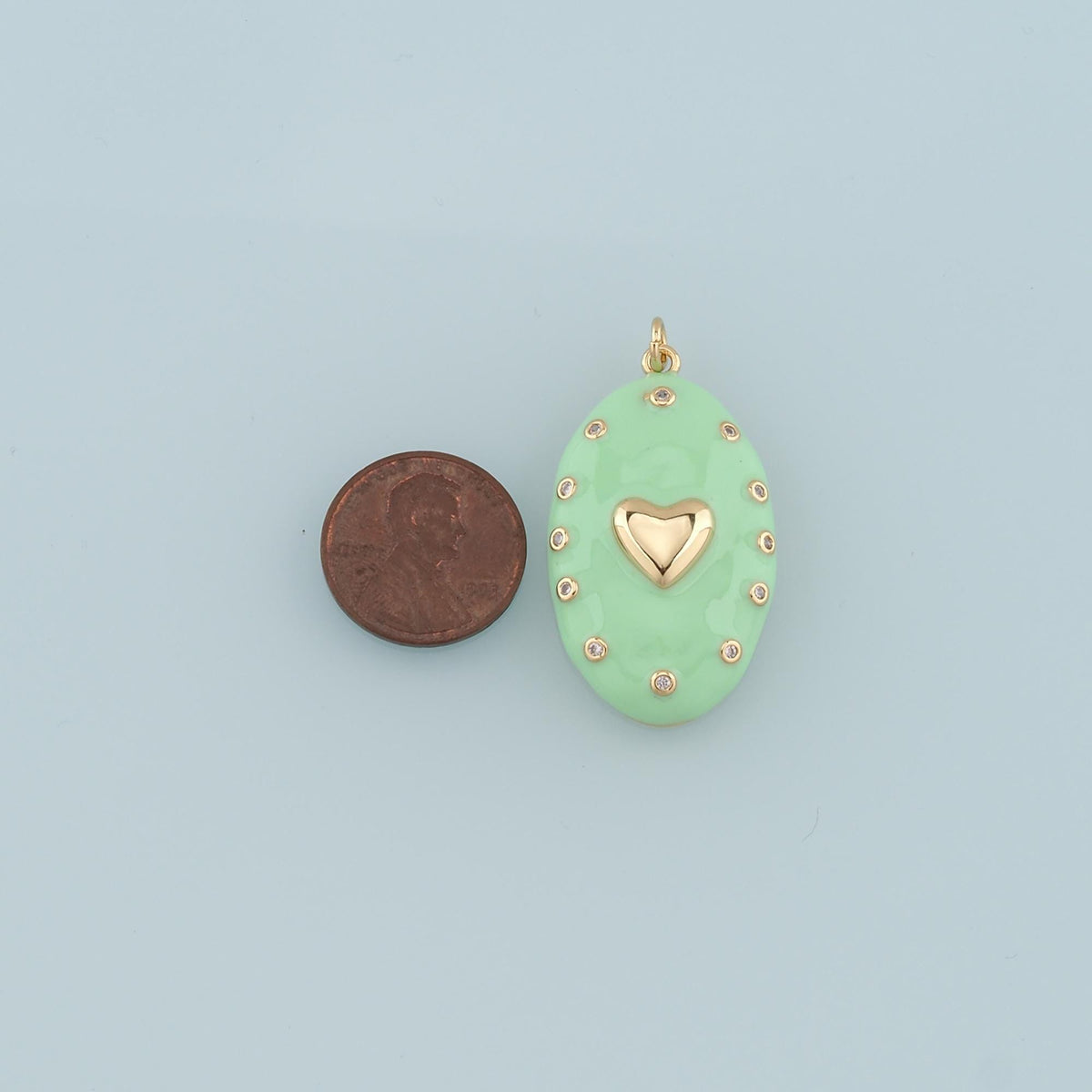 18K Gold Filled Enamel Heart Charm Pendant for Jewelry Making