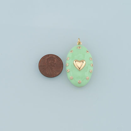 18K Gold Filled Enamel Heart Charm Pendant for Jewelry Making