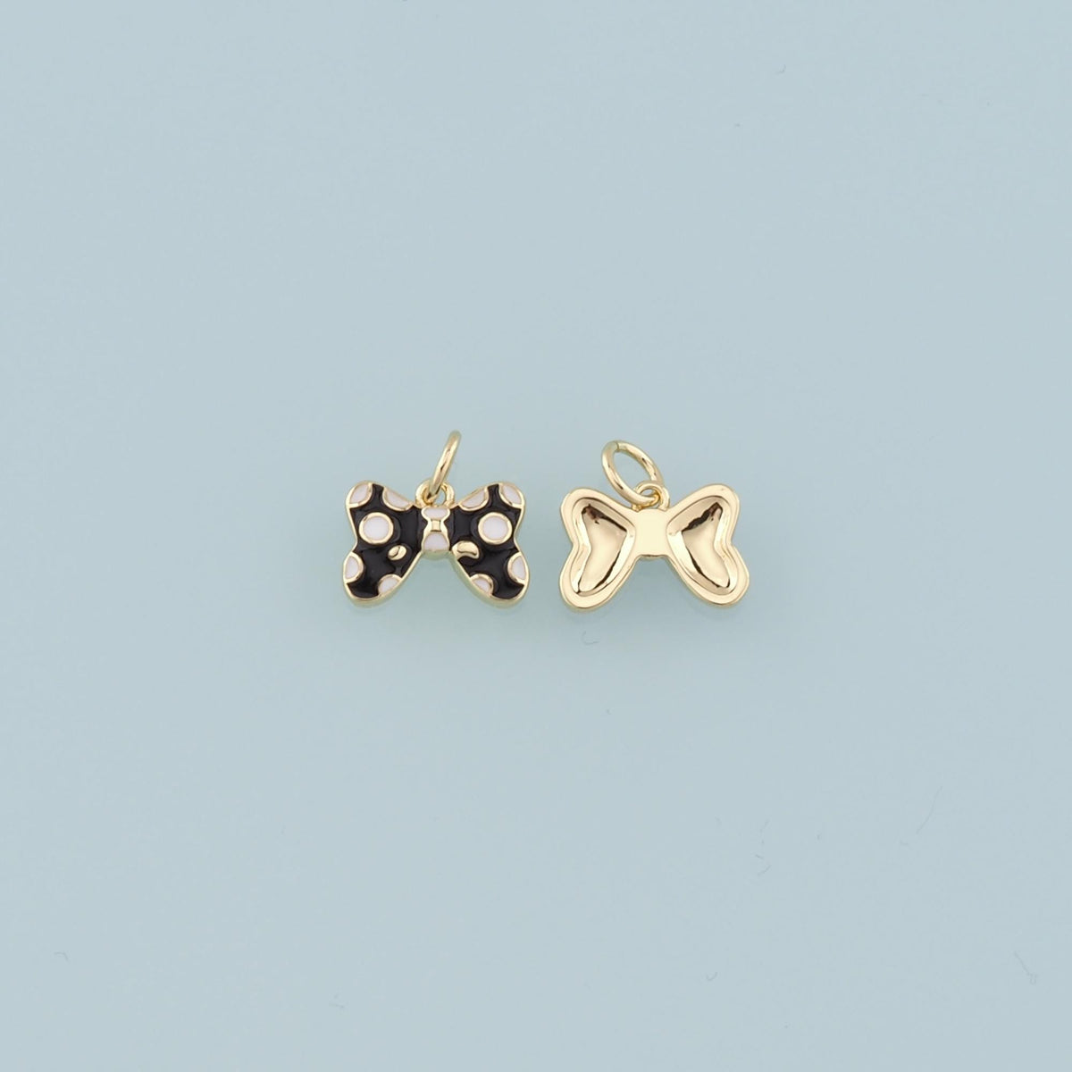 18K Gold Filled Bow Tie Pendant,Enamel Tie Charm Bracelet Necklace for DIY Jewelry Making Supply