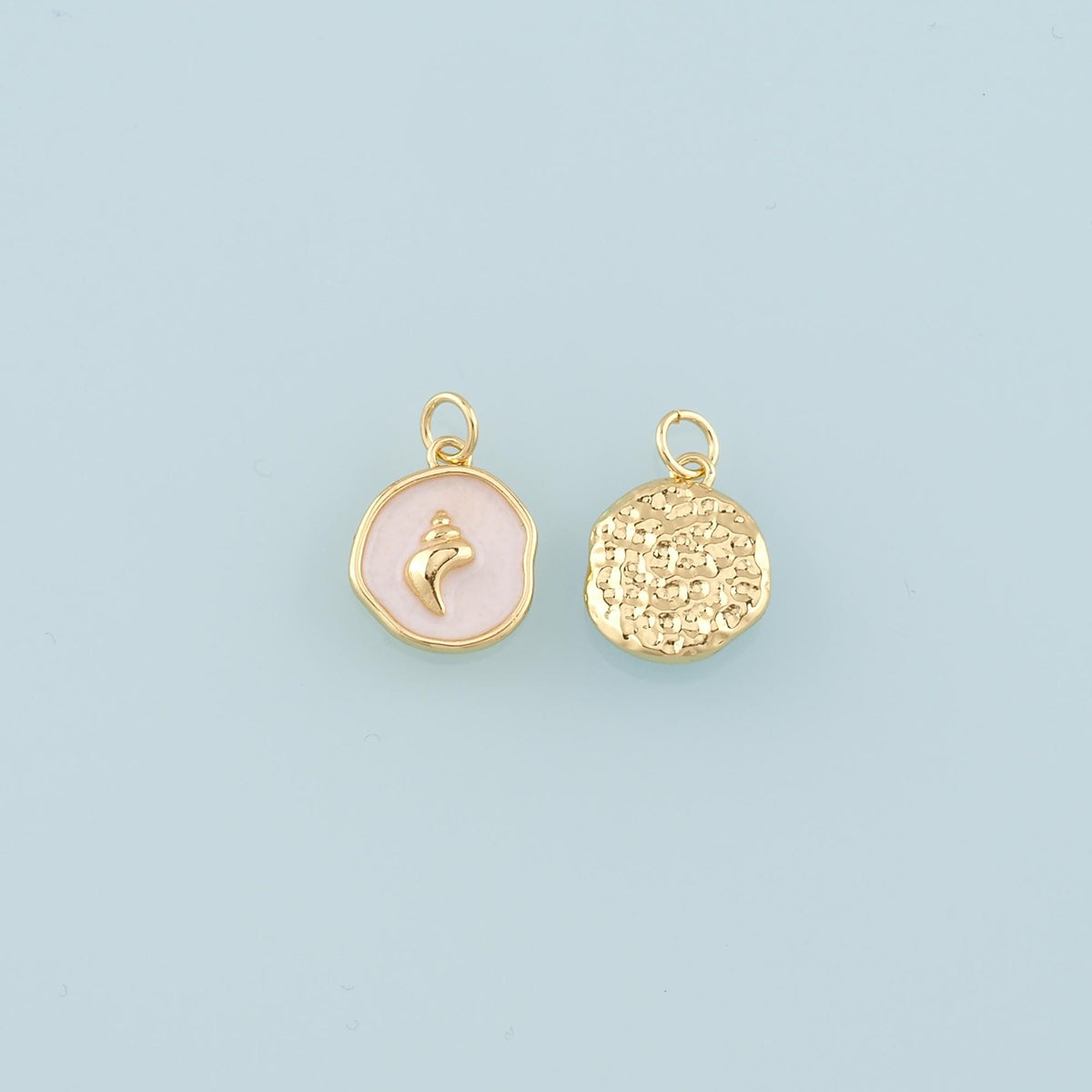 Gold Conch Charms,18K Gold Filled Conch Pendant,Enamel Conch Shell Charm Bracelet Necklace for DIY Jewelry Making Supply