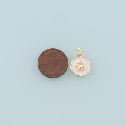 Gold Turtle Charms,18K Gold Filled Turtle Pendant,Enamel Turtle Charm Bracelet Necklace for DIY Jewelry Making Supply