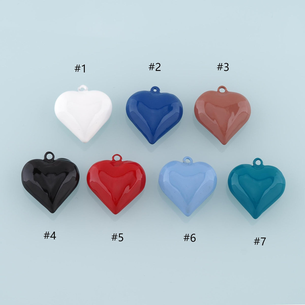 Gold Heart Charms,18K Gold Filled Big Heart Pendant,Enamel Heart Charm Bracelet Necklace for DIY Jewelry Making Supply