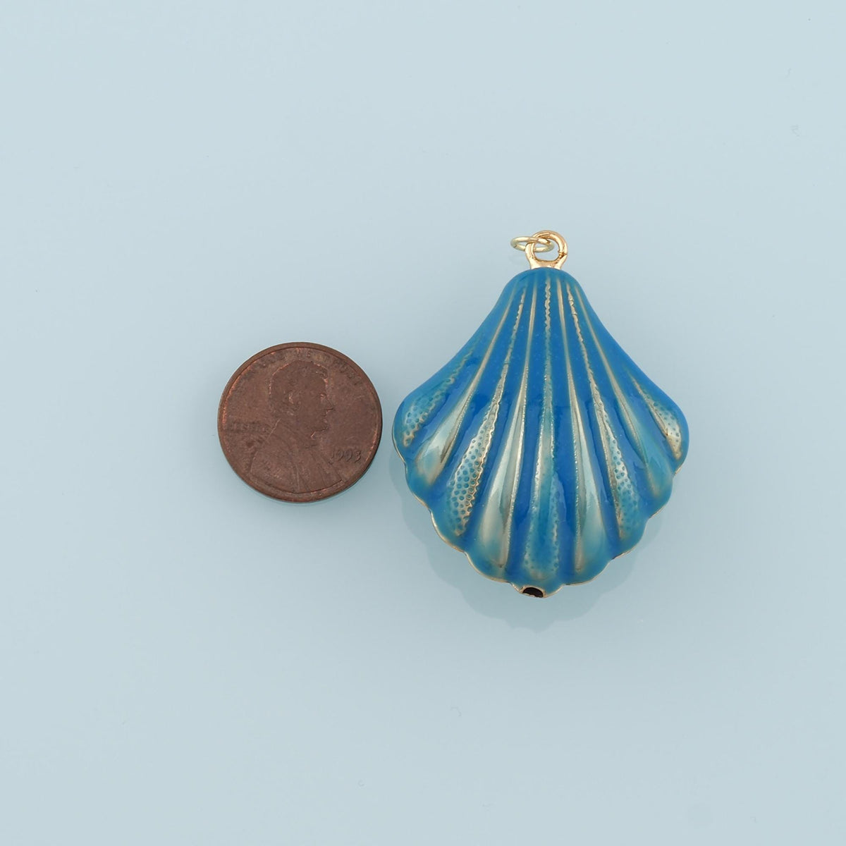 Gold Conch Charms,18K Gold Filled Big Shell Pendant,Enamel Conch Shell Charm Bracelet Necklace for DIY Jewelry Making Supply