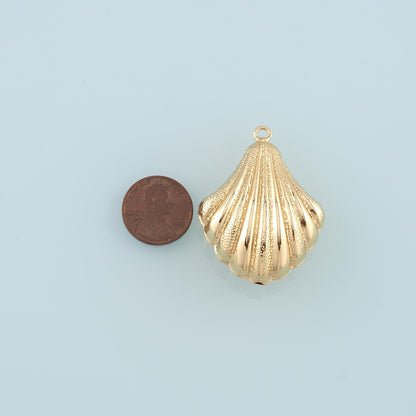 Gold Conch Charms,18K Gold Filled Big Shell Pendant,Conch Shell Charm Bracelet Necklace for DIY Jewelry Making Supply