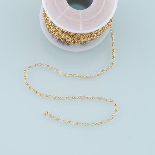 Gold Oval Chain,18K Gold Filled Paper Clip Chain for Necklace Bracelet DIY Jewelry Making Supply 2x4.5mm